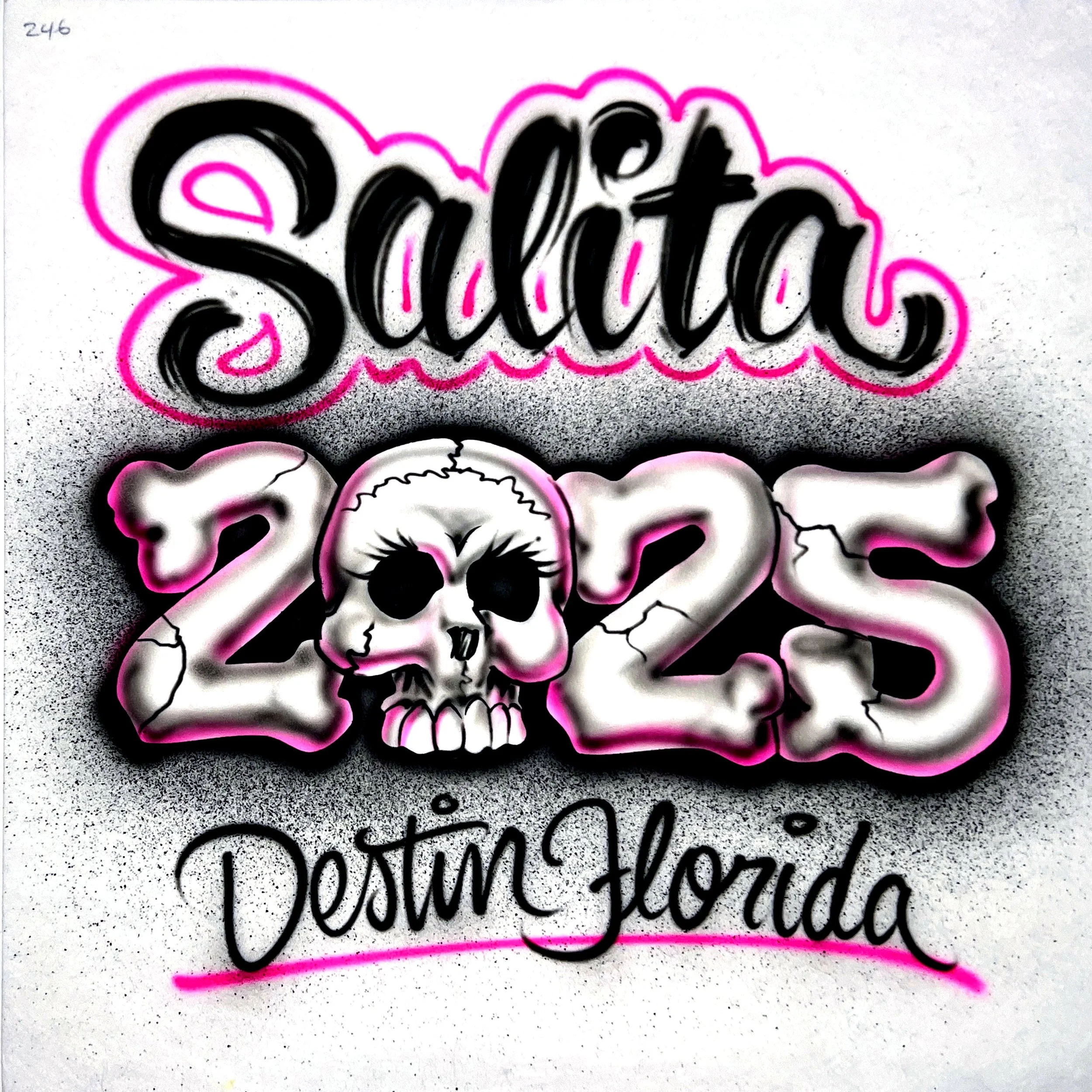 246 Skull And Bones Year Pink