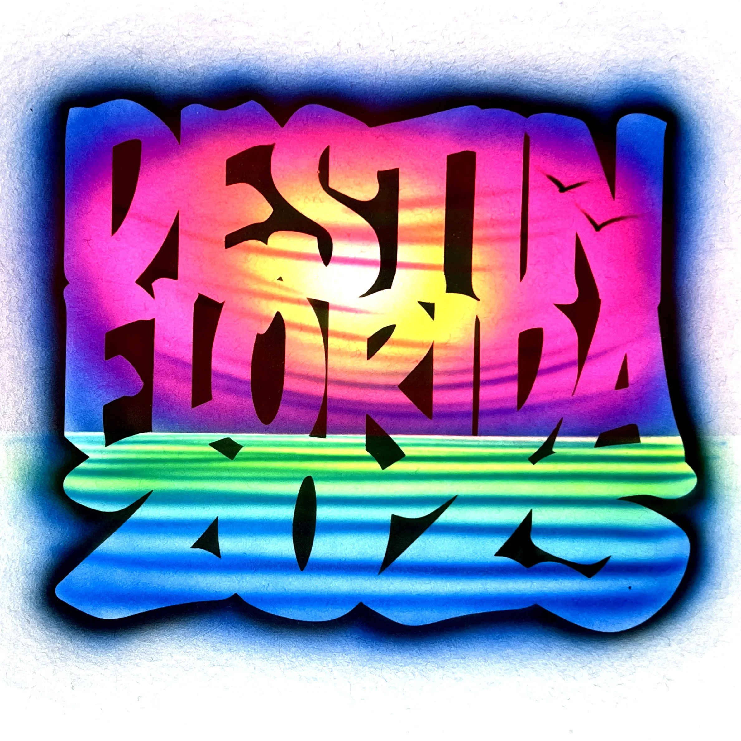 253 Destin Florida Year Stack Sunset Pink Yellow Blue Sky