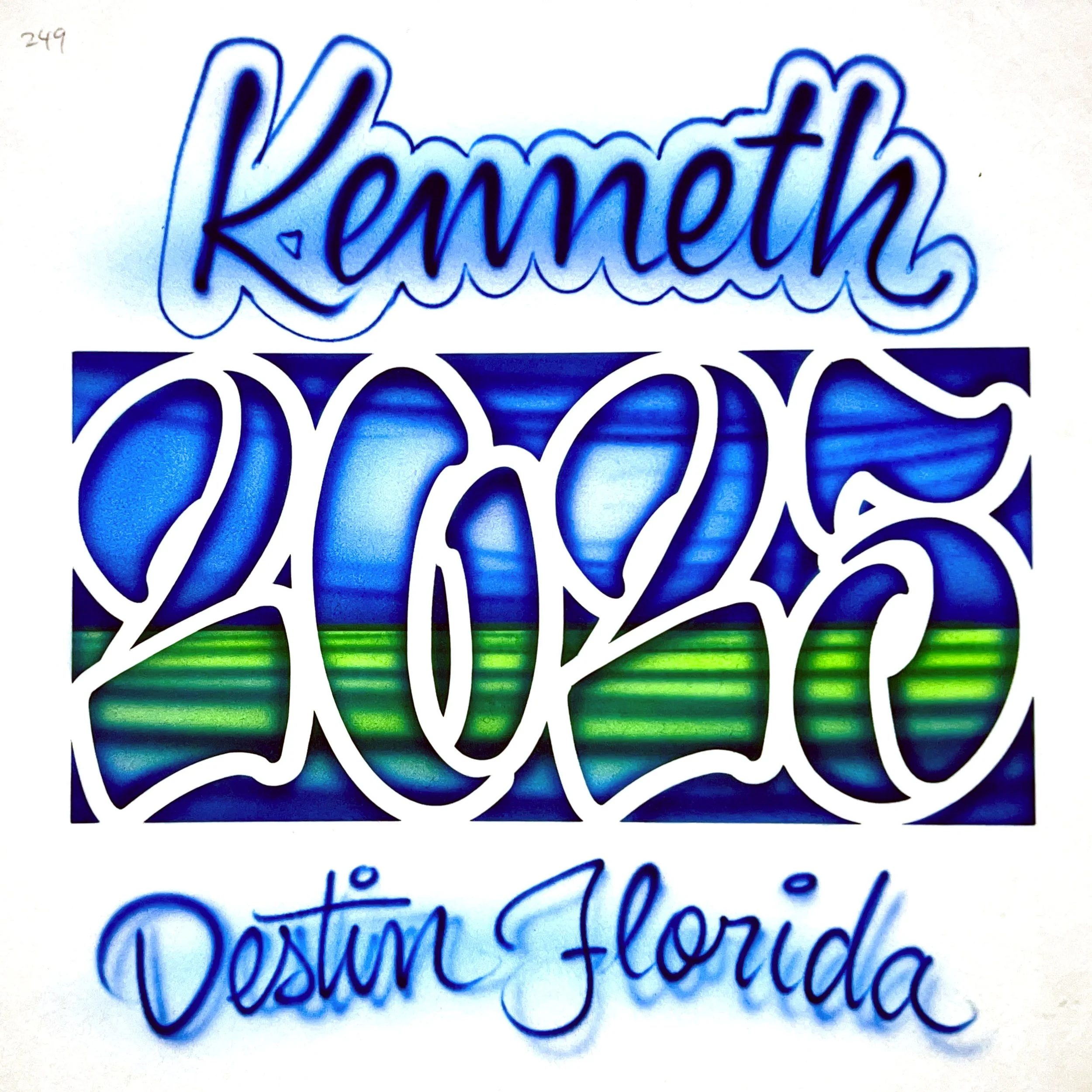 249 Blue Green Year Beach