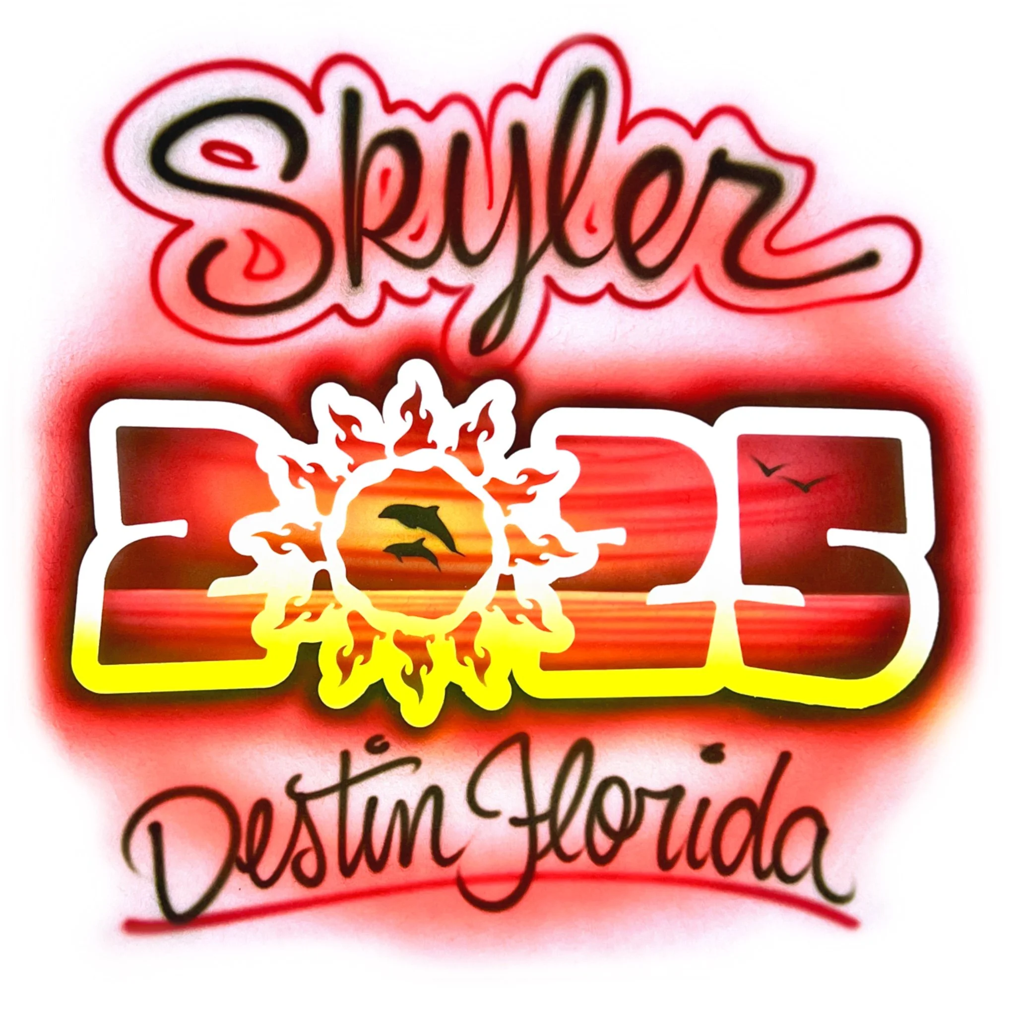 240 Sun Dolphins Beach Year Red