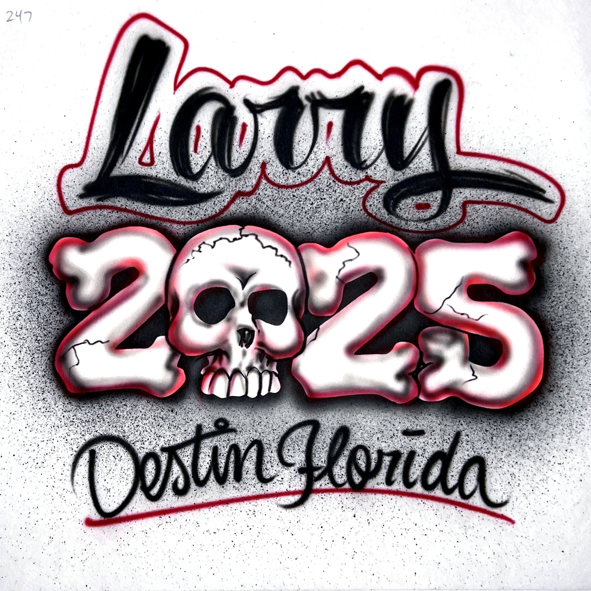 247 Skull And Bones Year Red