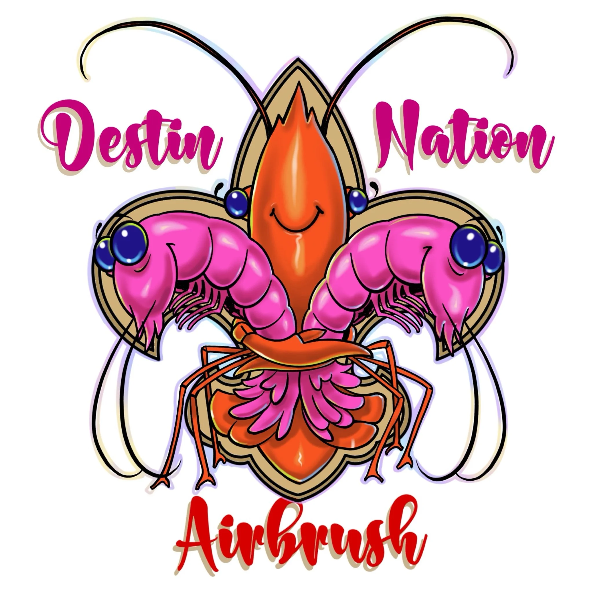 Fleur De Lis Shrimp and Crawfish Sticker