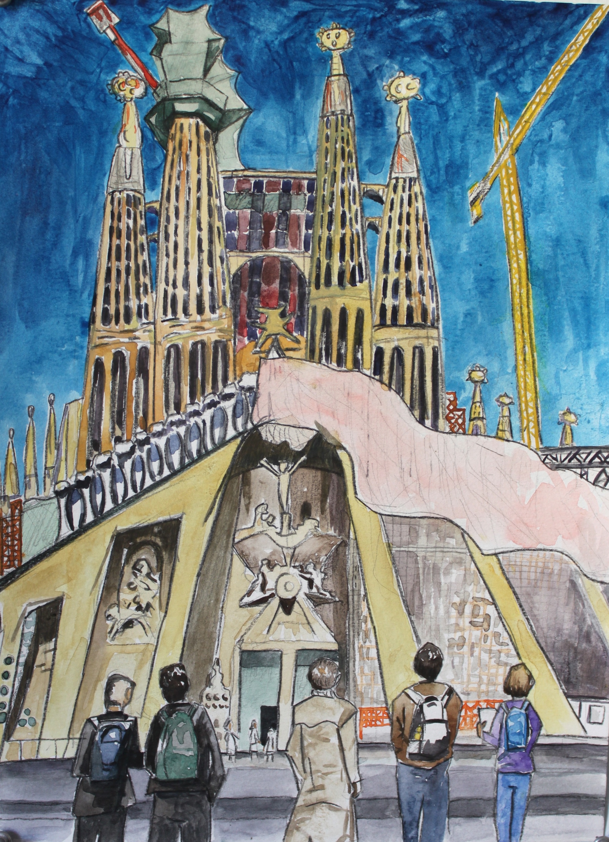 Sagrada Familia, 2016, watercolor, 14 x 9 in.