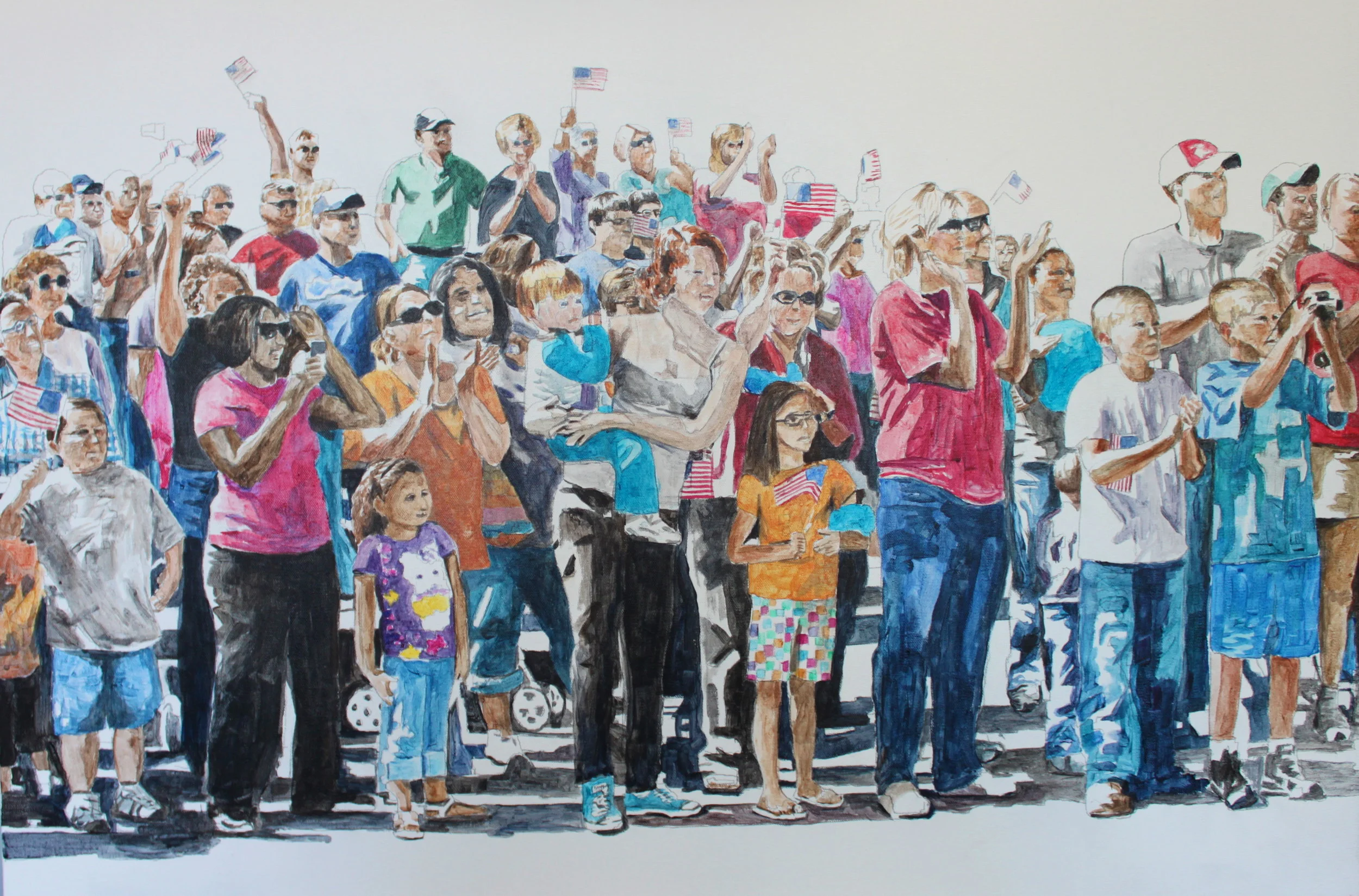 Parade Crowd 2, 2016, 24 x 36 inches acrylic on canvas