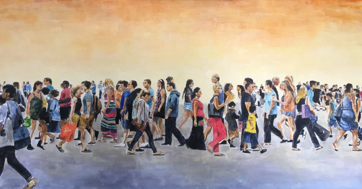 Street Crossing, 2018 , 18 x 36 in. acrylic on canvas