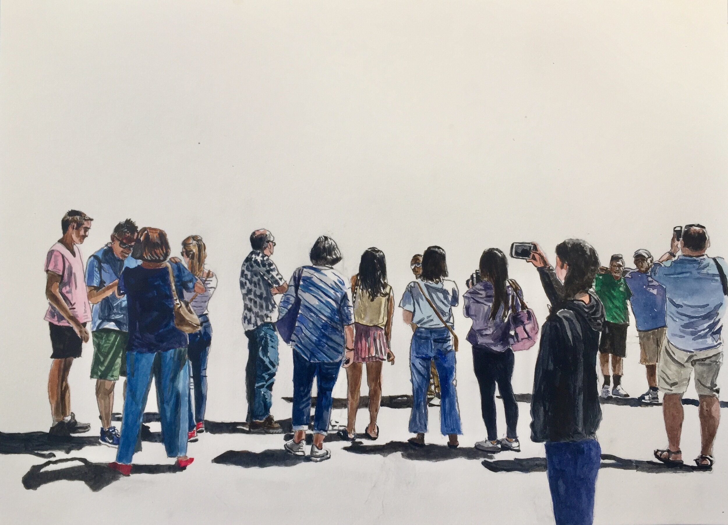 Vista Crowd, 2019, 11 x 15 inches, acrylic on paper