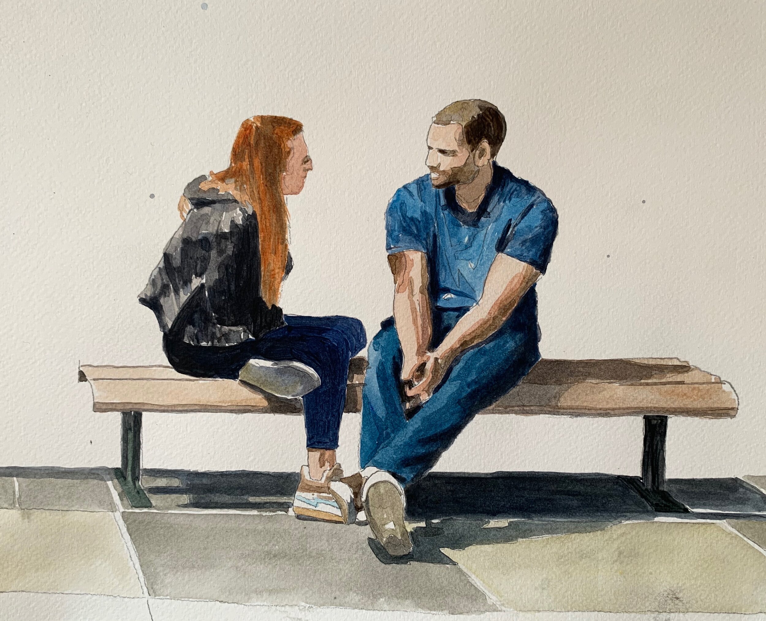 Untitled, Couple on Bench, 2020