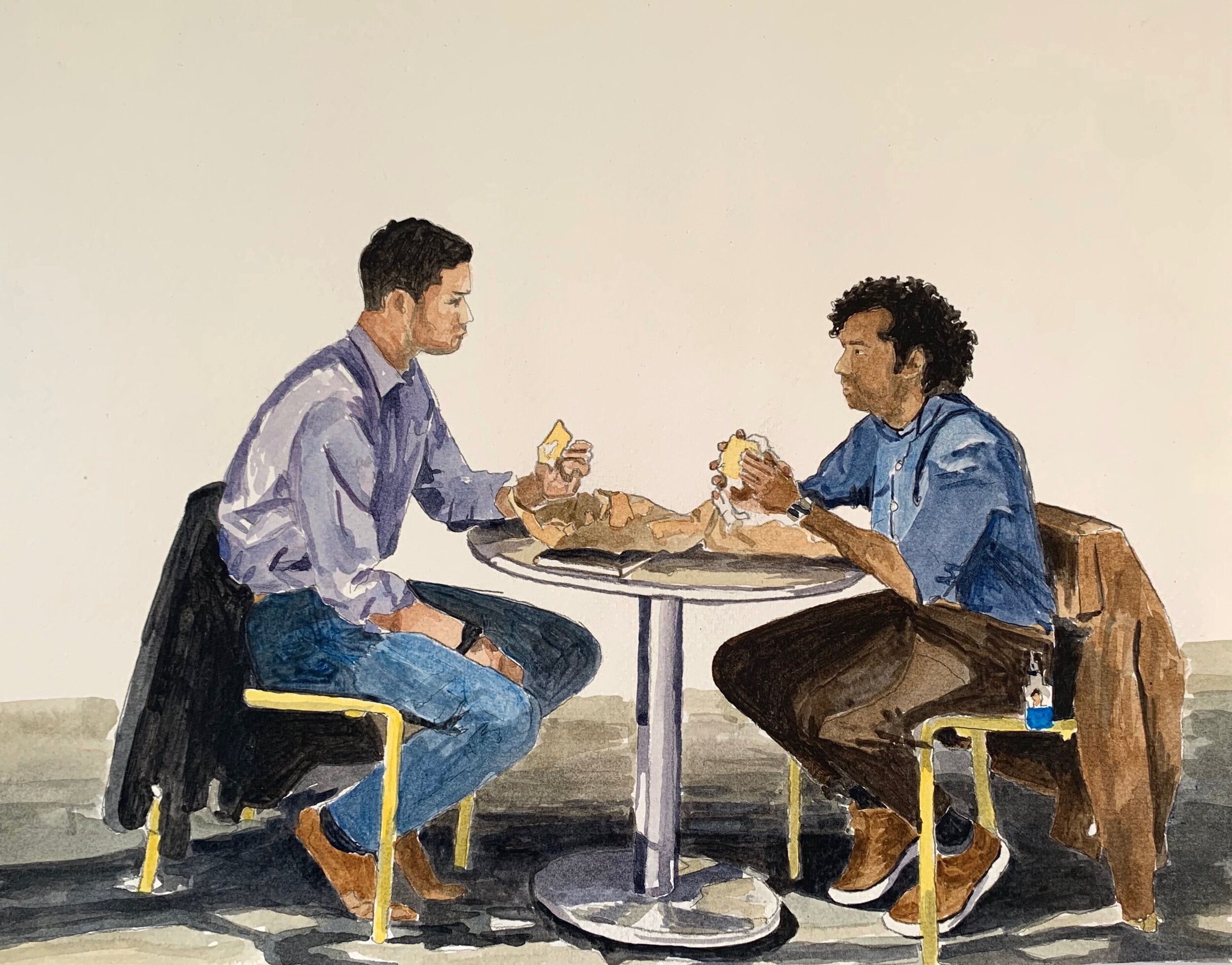 Untitled, Guys Eating Lunch, 2020