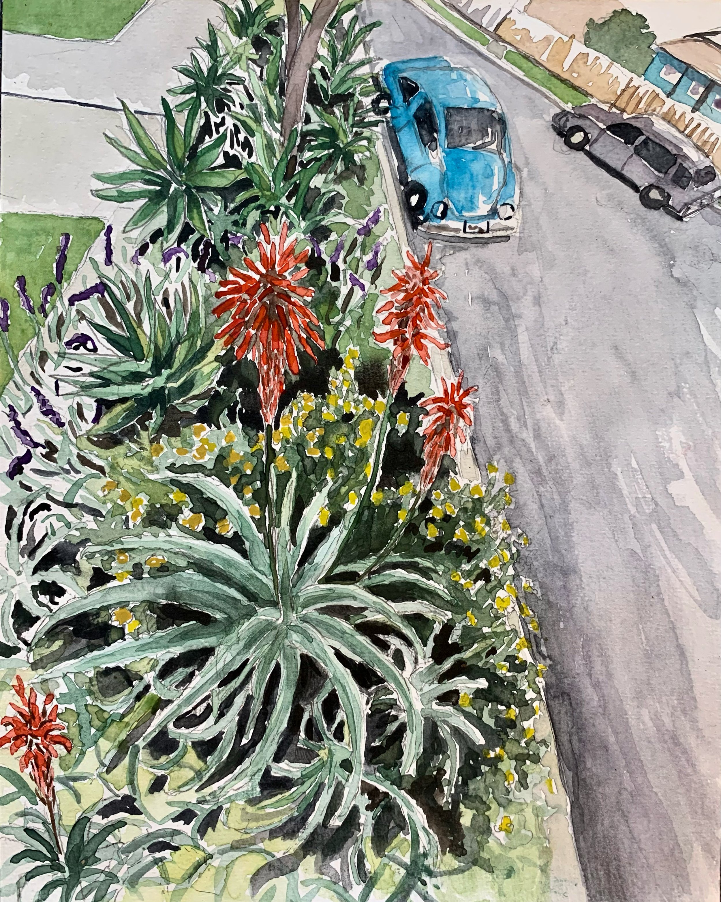 Alisos St, 2022, watercolor, 12 x 9 inches