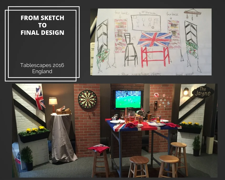 Our final design next to the original sketch. 
