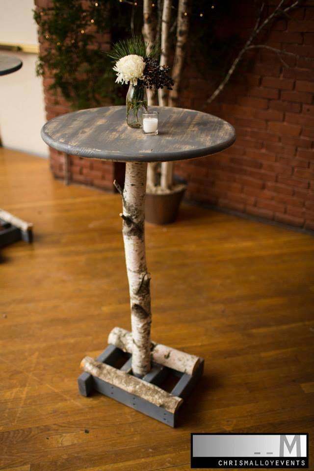 Custom birch based cocktail tables.