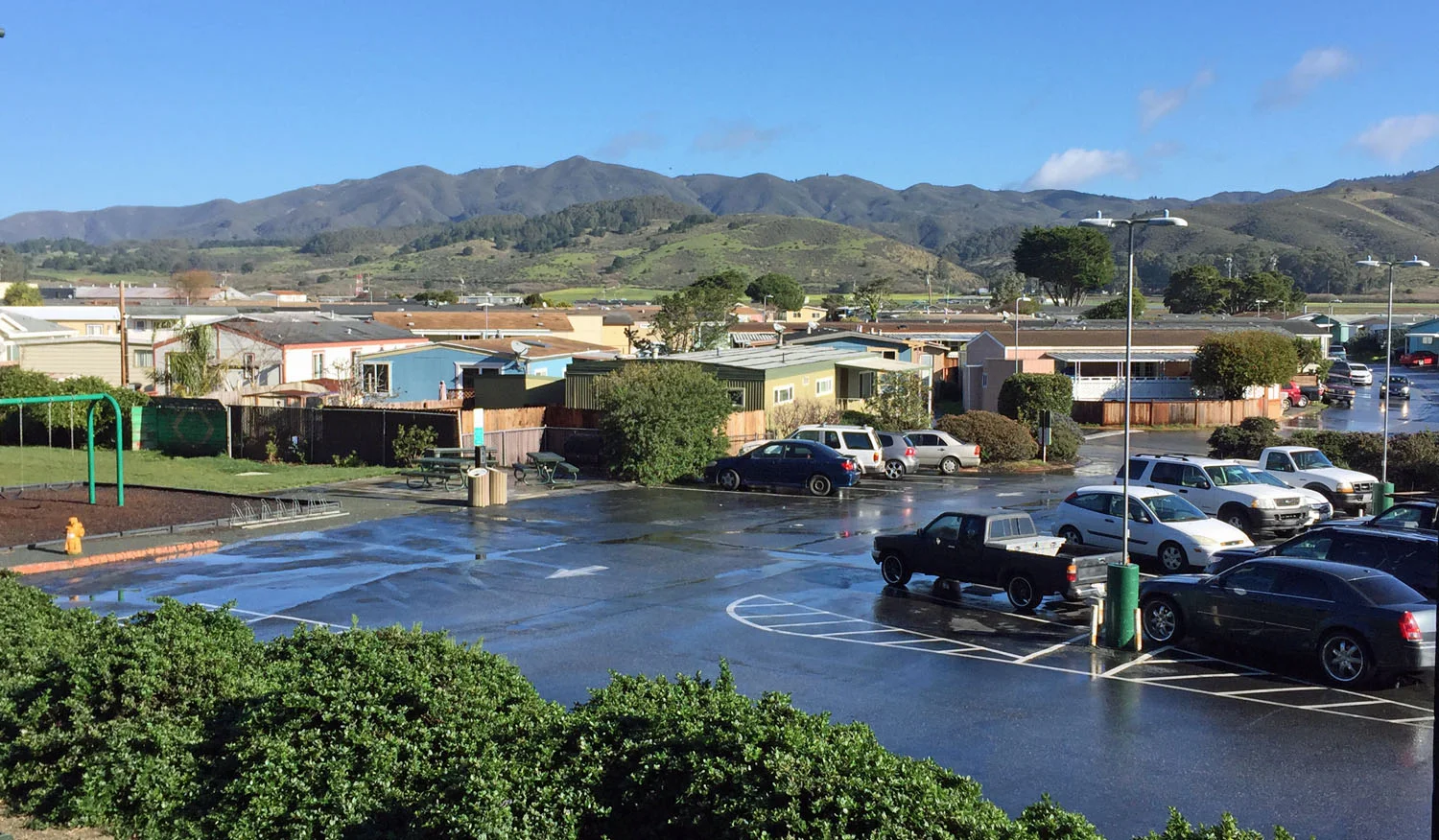 View from covered deck in front of the Clubhouse