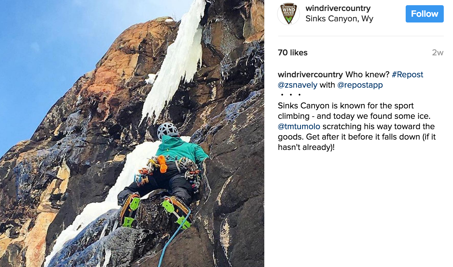  Wind River Visitors Council Instagram Feed, March 2017