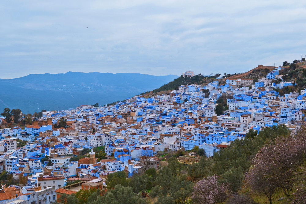 blue city before sundown