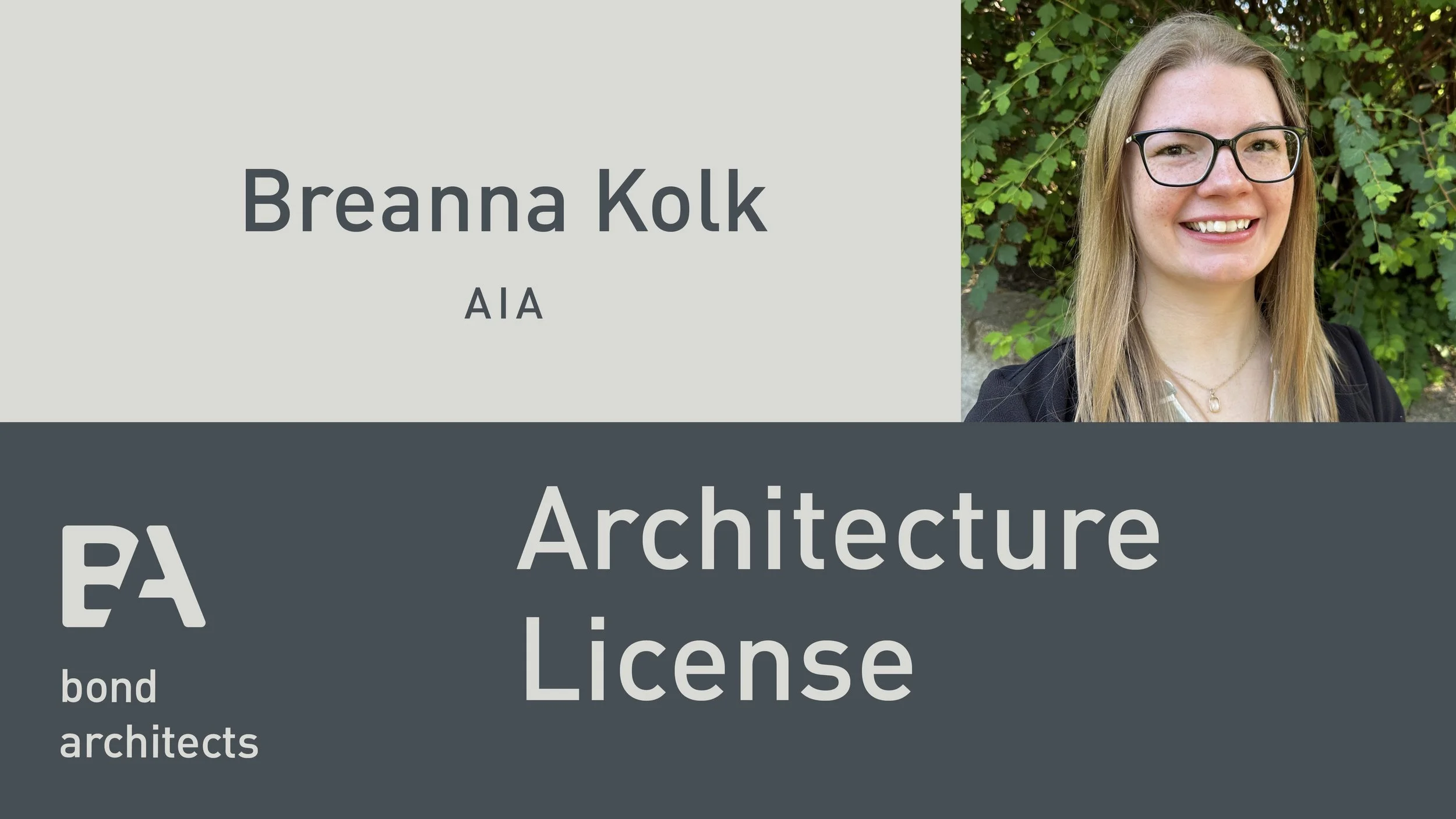 Breanna Kolk Receives Licensure