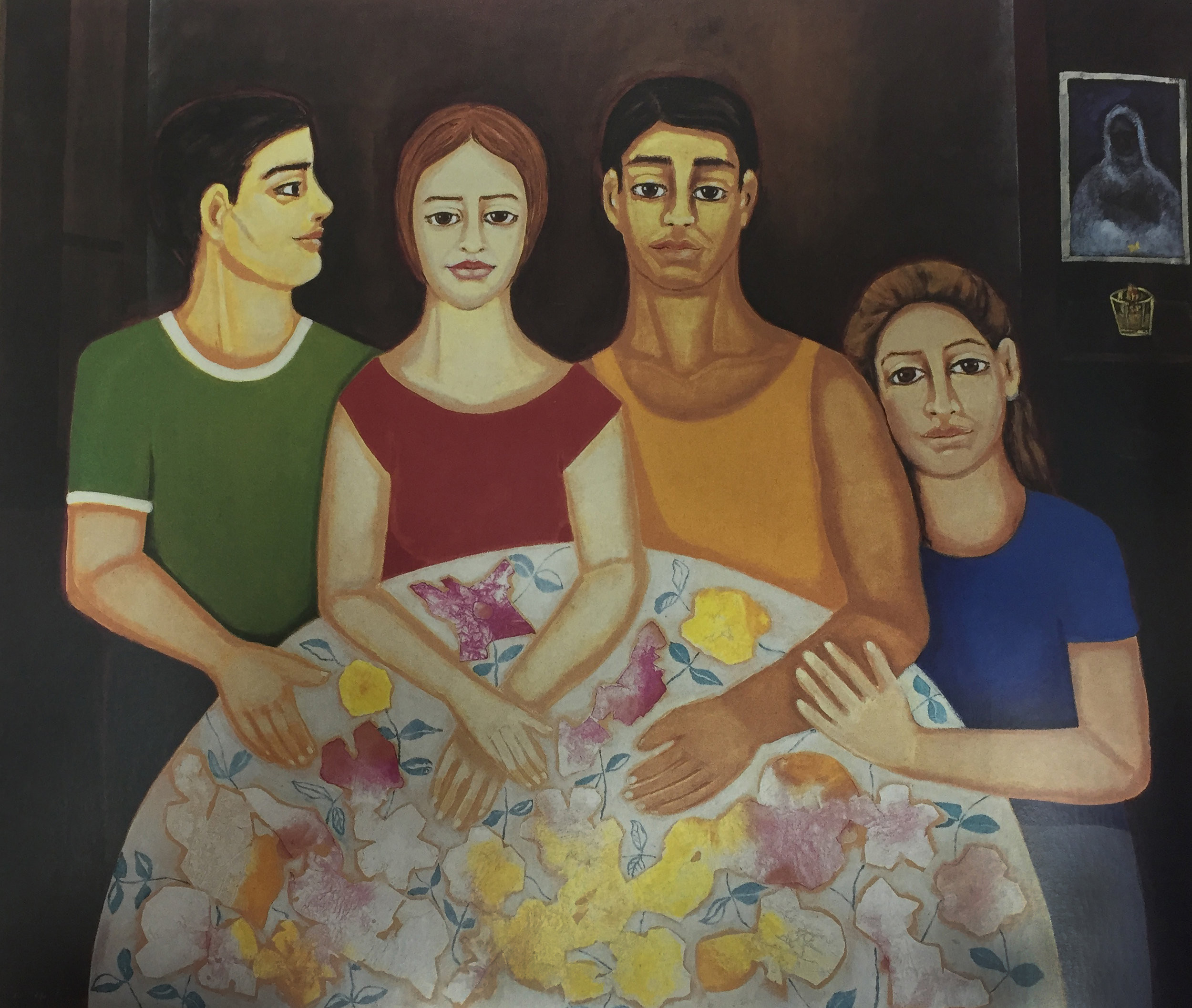 Los Hermanos. (1998) Mixto sobre tela. 56 x 65"