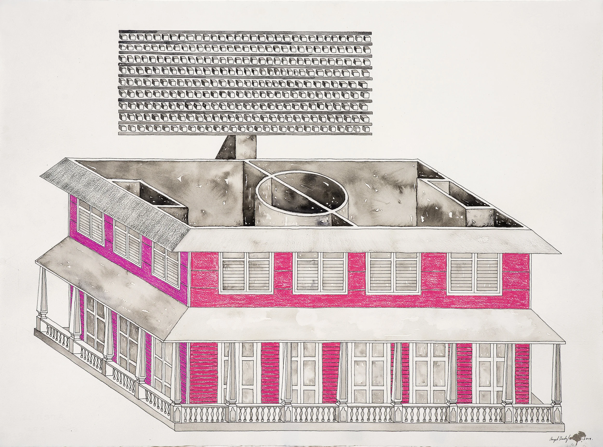 S:T. Tinta, acuarela, lápiz de color prismacolor sobre papel Arches. 22 x 30.5””.2019 .jpg