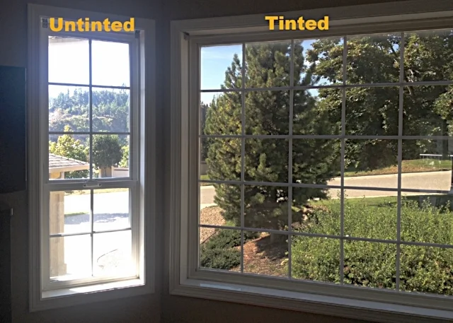 Untinted vs. Tinted window - Solar Bronze 15%