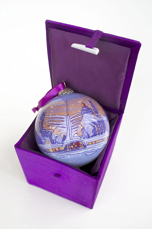 Holiday ornament in gift box