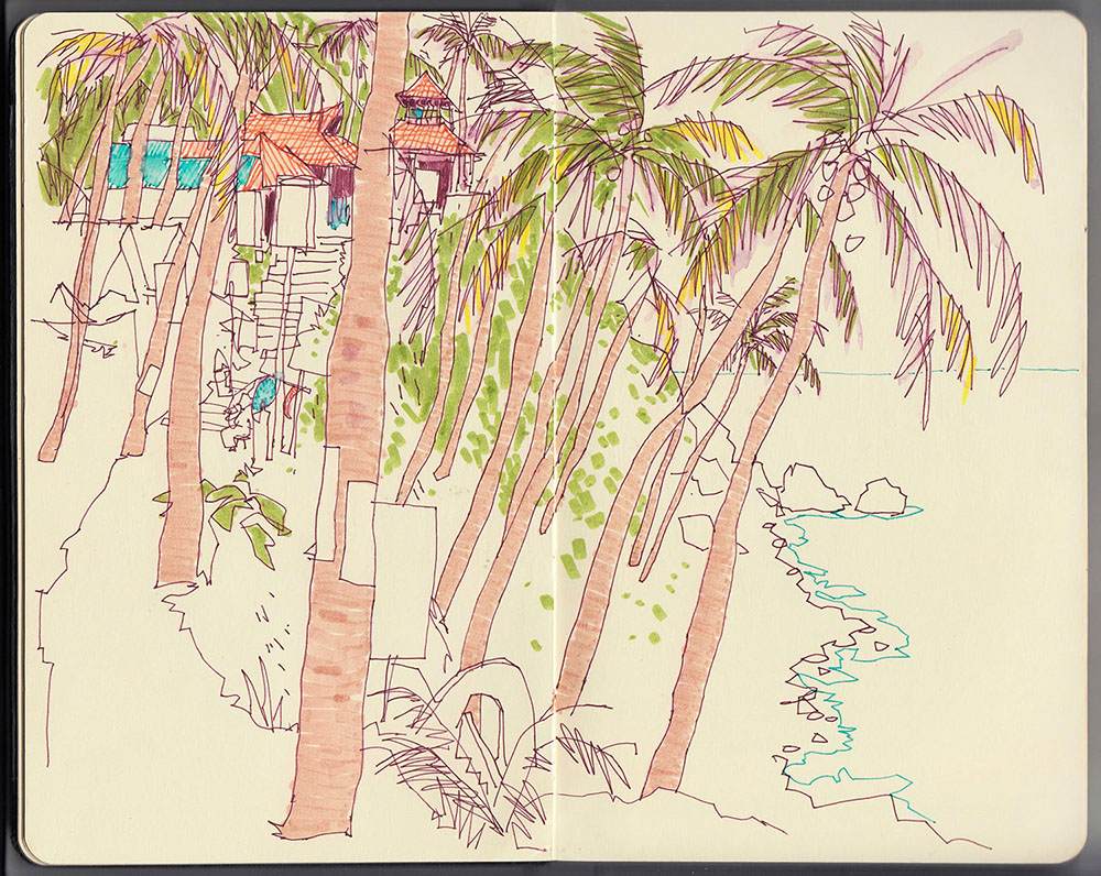 Kerala coast in Varkala