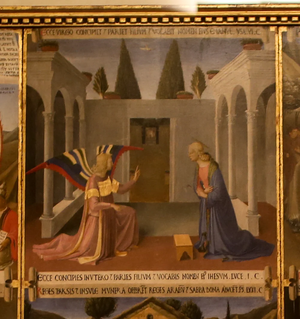 Page 104: A panel depicting the Annunciation
