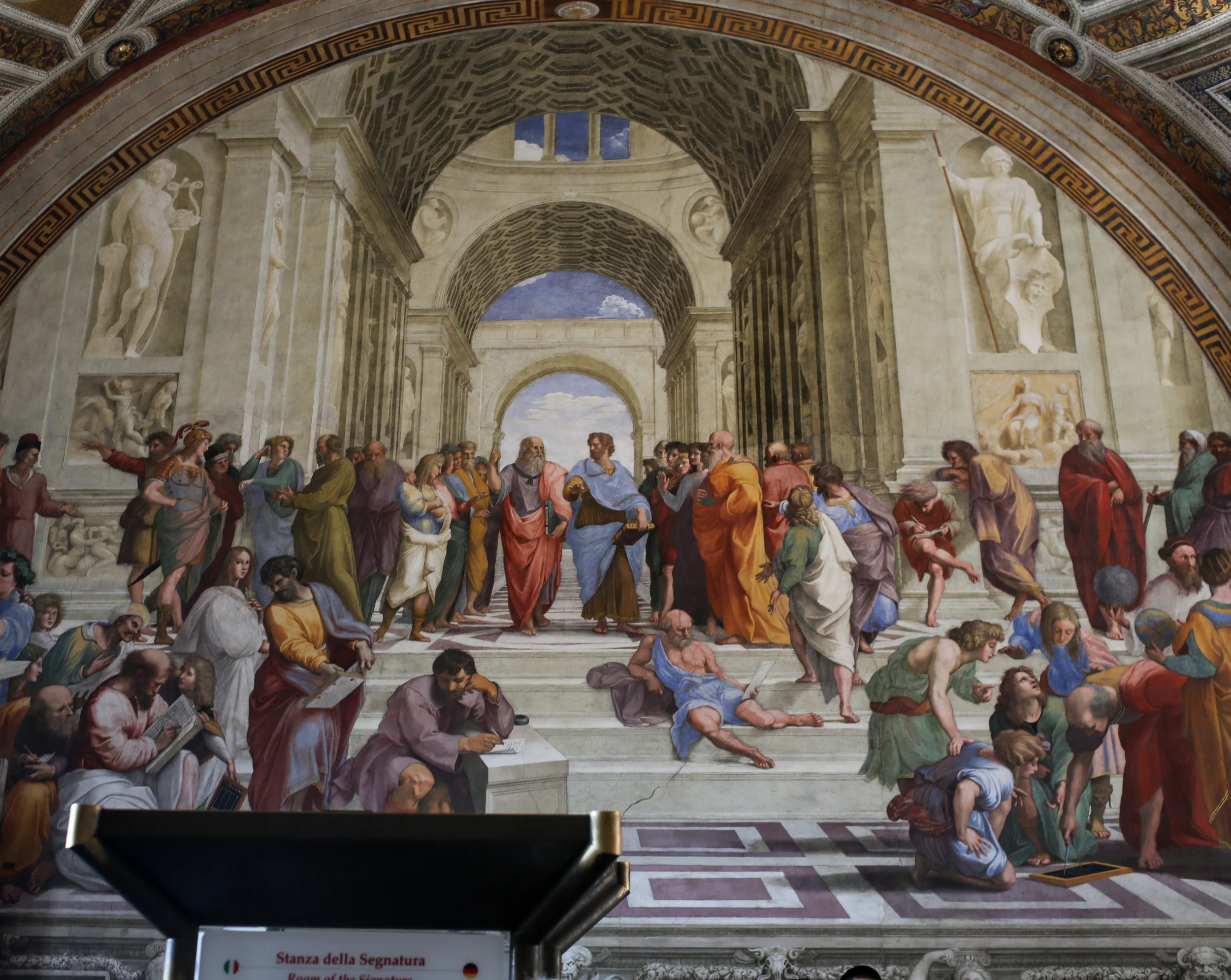 Page 185: The library of Pope Julius II ("The School of Athens"), painted by Raphael around 1510