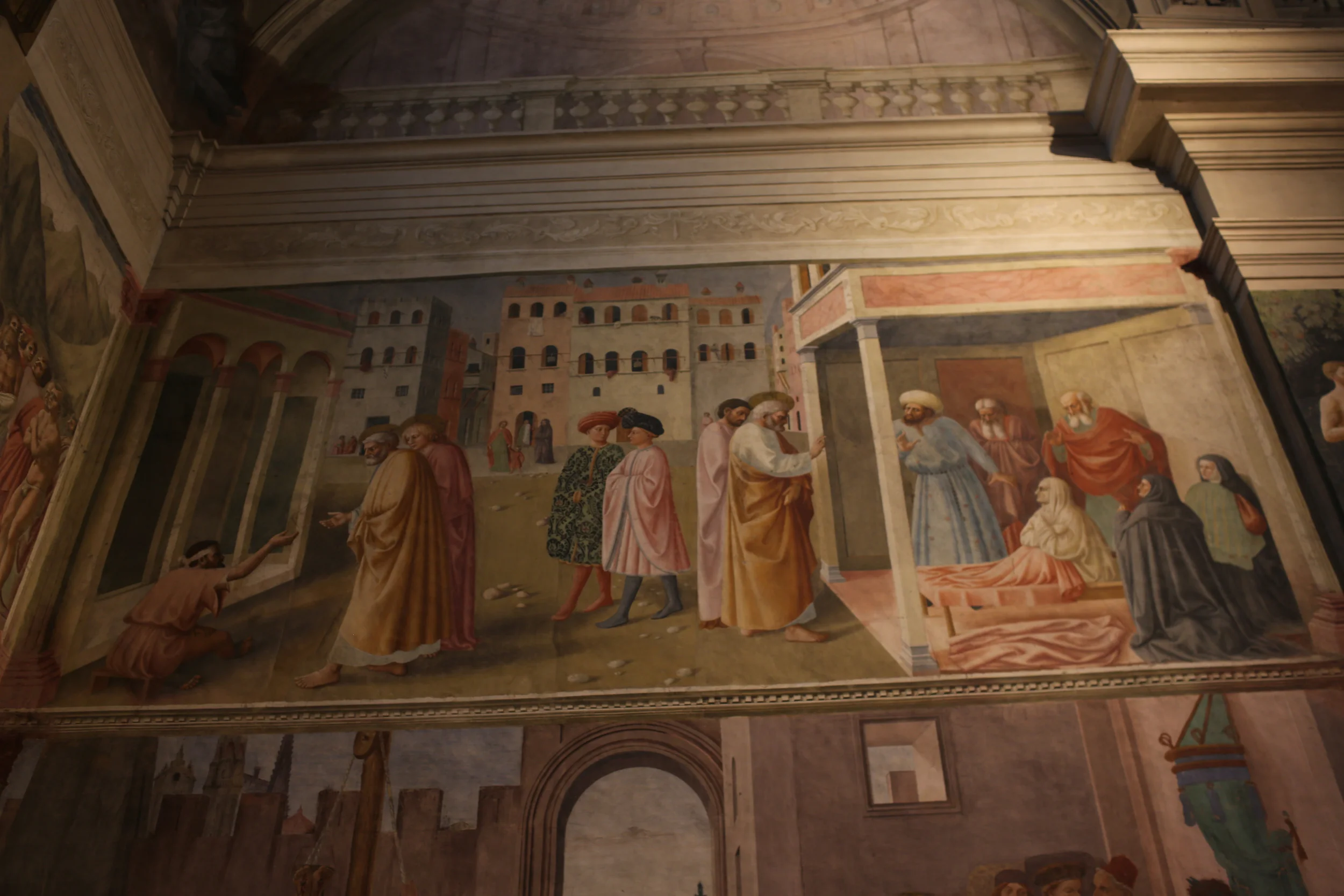 Page 215: Healing of the lame man and Raising of Tabitha, Brancacci Chapel (Masaccio)