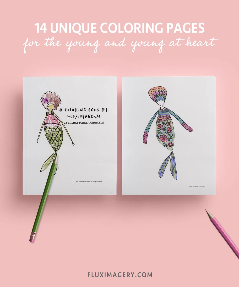 Printable Mermaid Coloring Book With Weekly Planner Sheet Digital Printable Adult Coloring Book Printable Kid S Coloring Book Us Letter Fluximagery Com