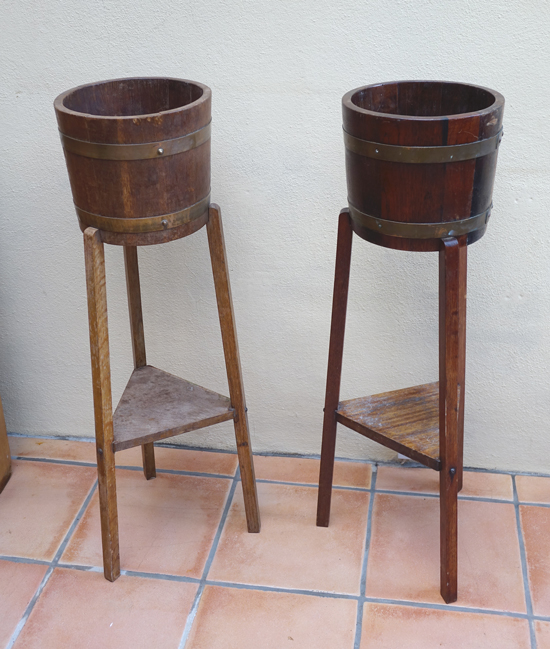 Vintage Wooden Barrel Stands
