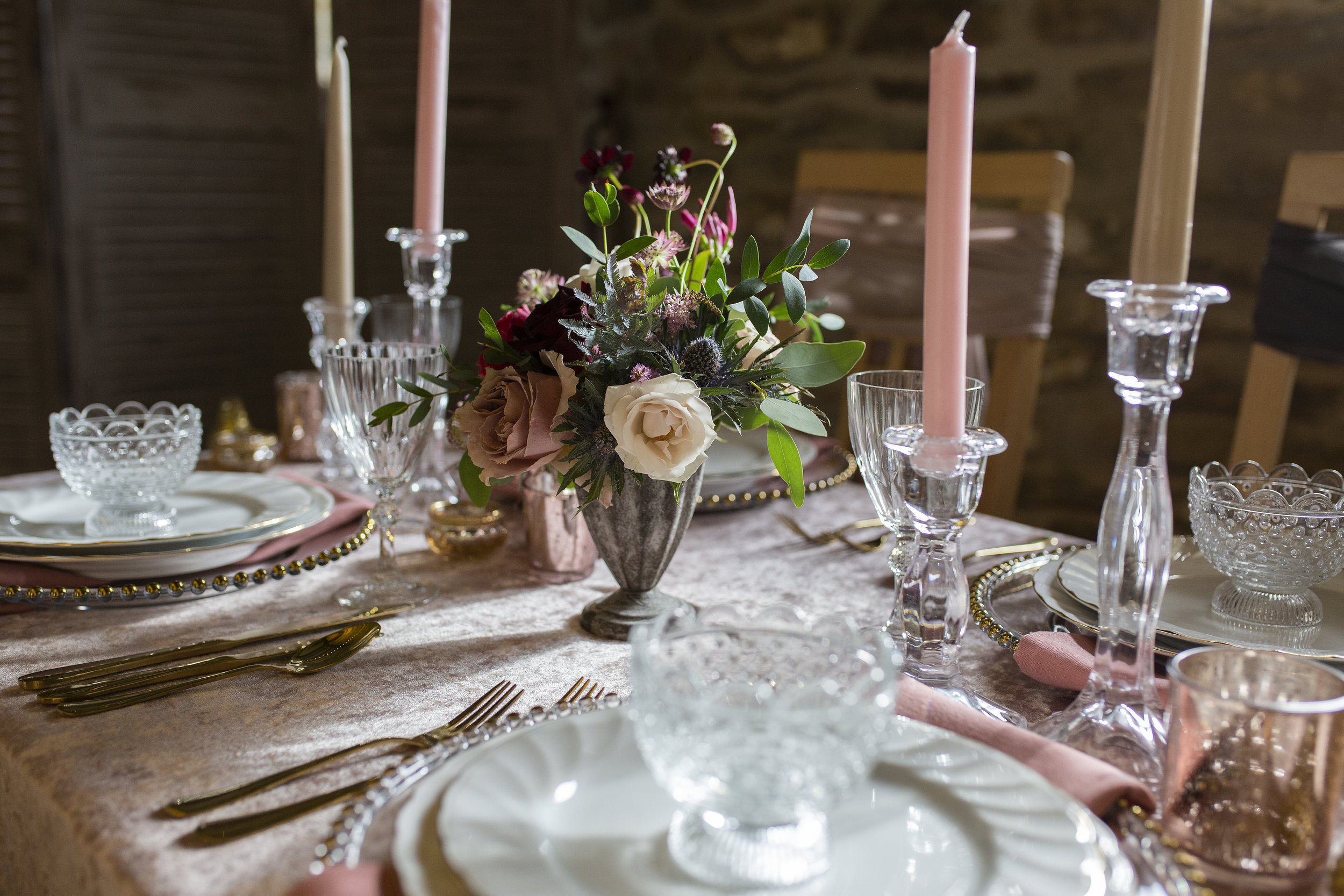 Glass Candlesticks 