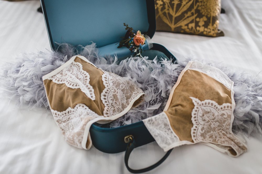 Wedding day lingerie styling 