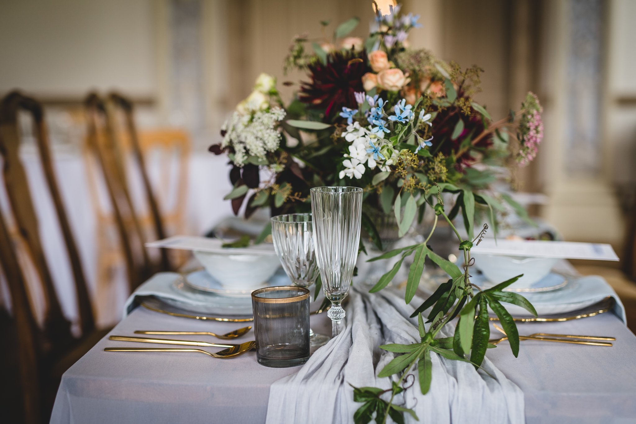 Blue Timeless Wedding Table  Decor 