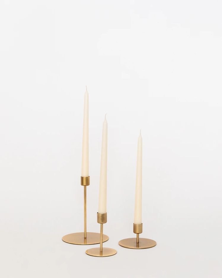 Modern Brass Candlesticks 