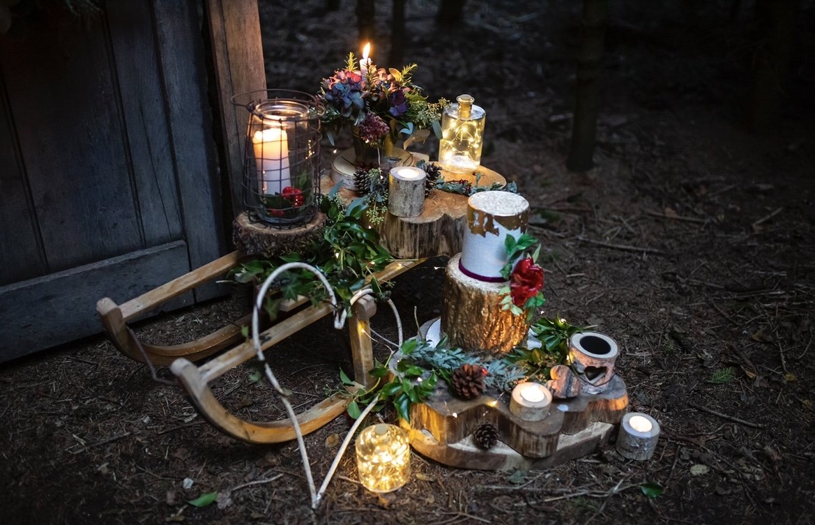 Rustic wooden lantern for hire 