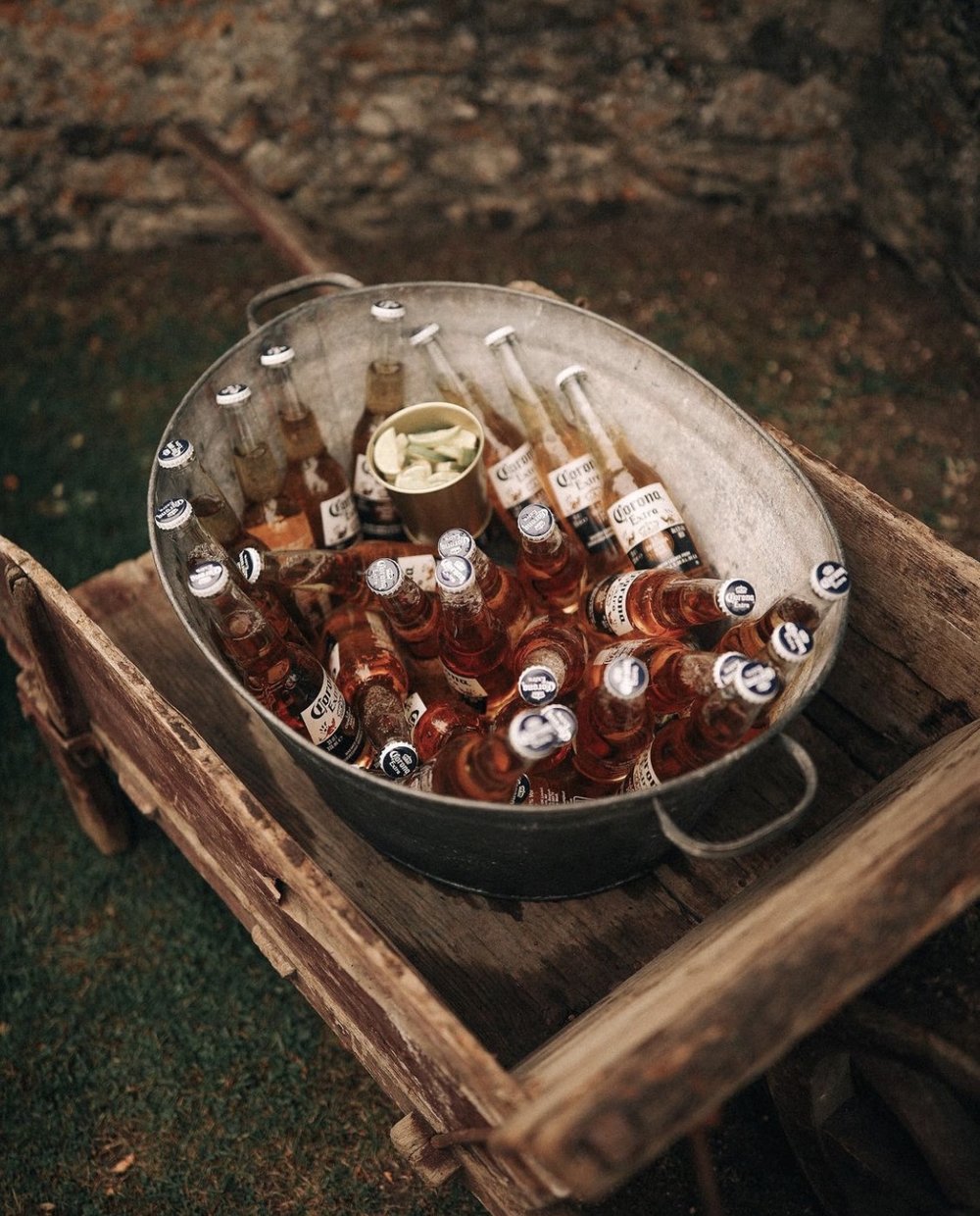 Wheelbarrow Hire Beer Bath for Hire  Cotswold Marquee Wedding 