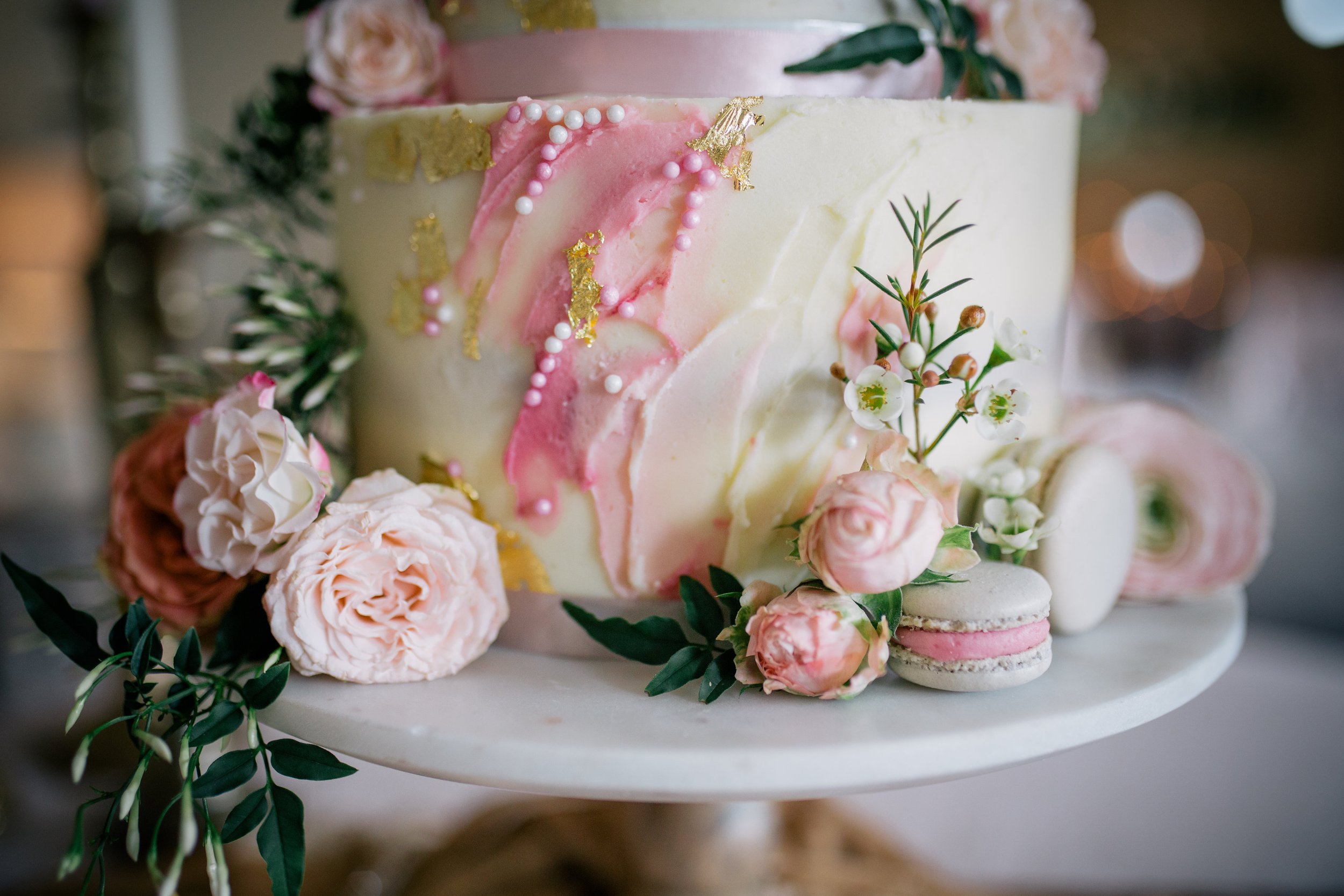 Colour popping wedding cake 