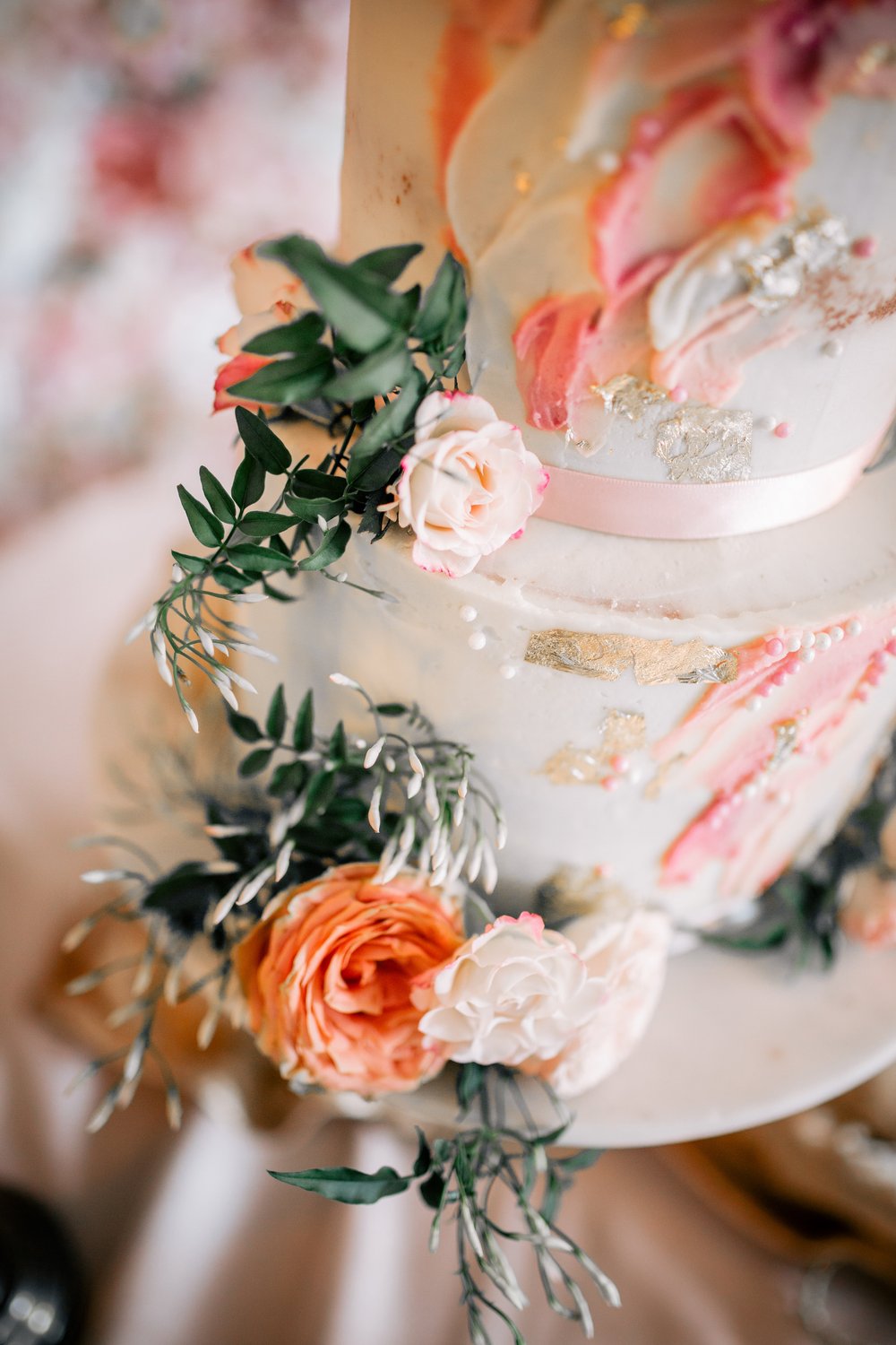 Colour popping wedding cake 