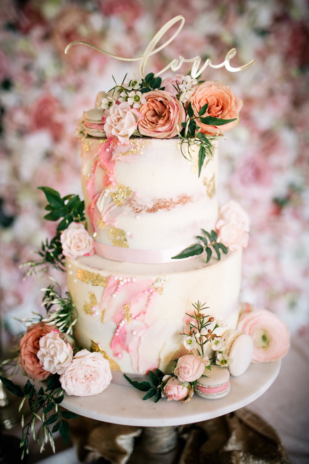 Colour popping wedding cake 