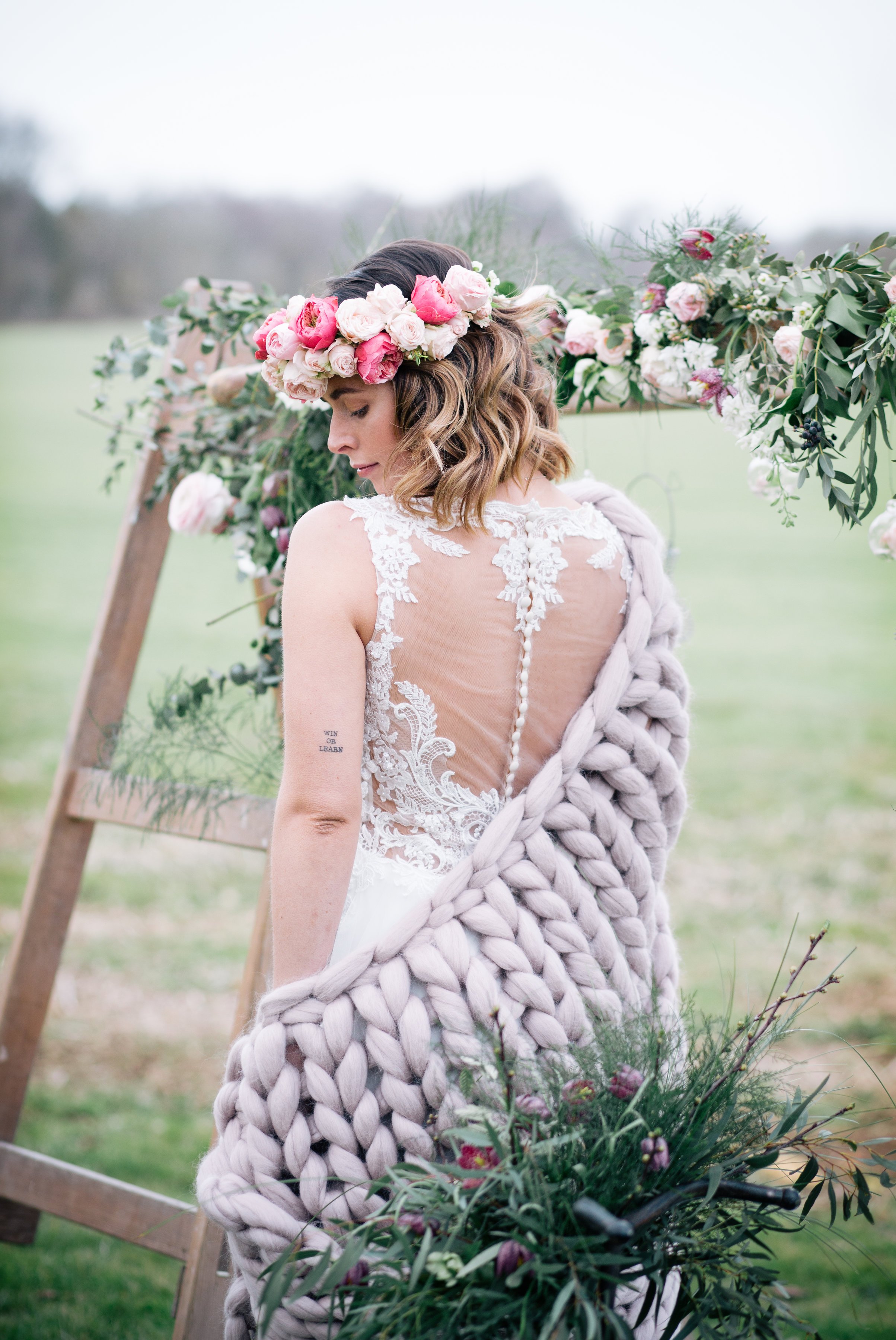 Lapstone Barn spring floral arch backdrop