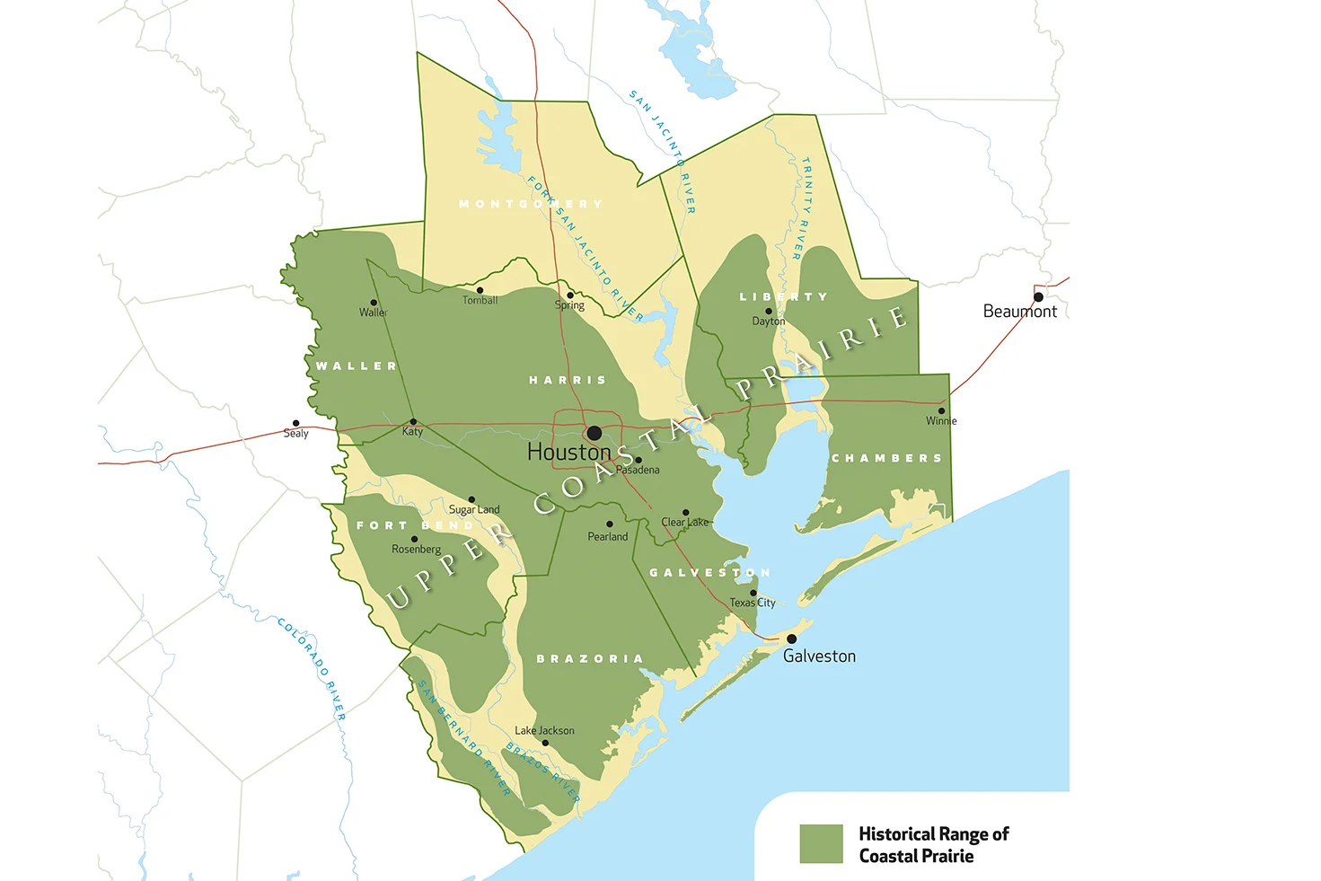 Coastal Prairie Once Covered Most of Greater Houston. Courtesy of Katy Prairie Conservancy.