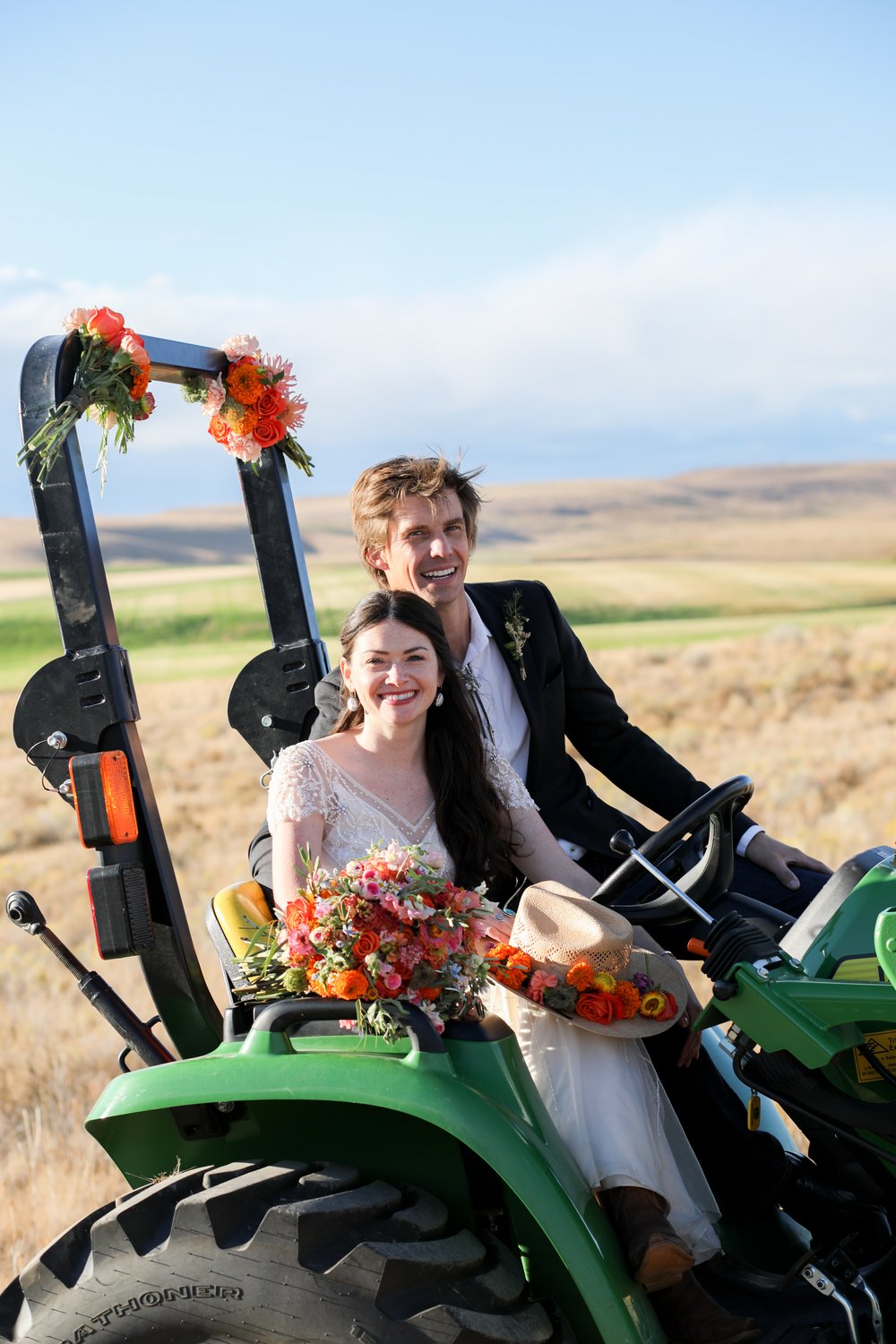 Just Married on Tractor