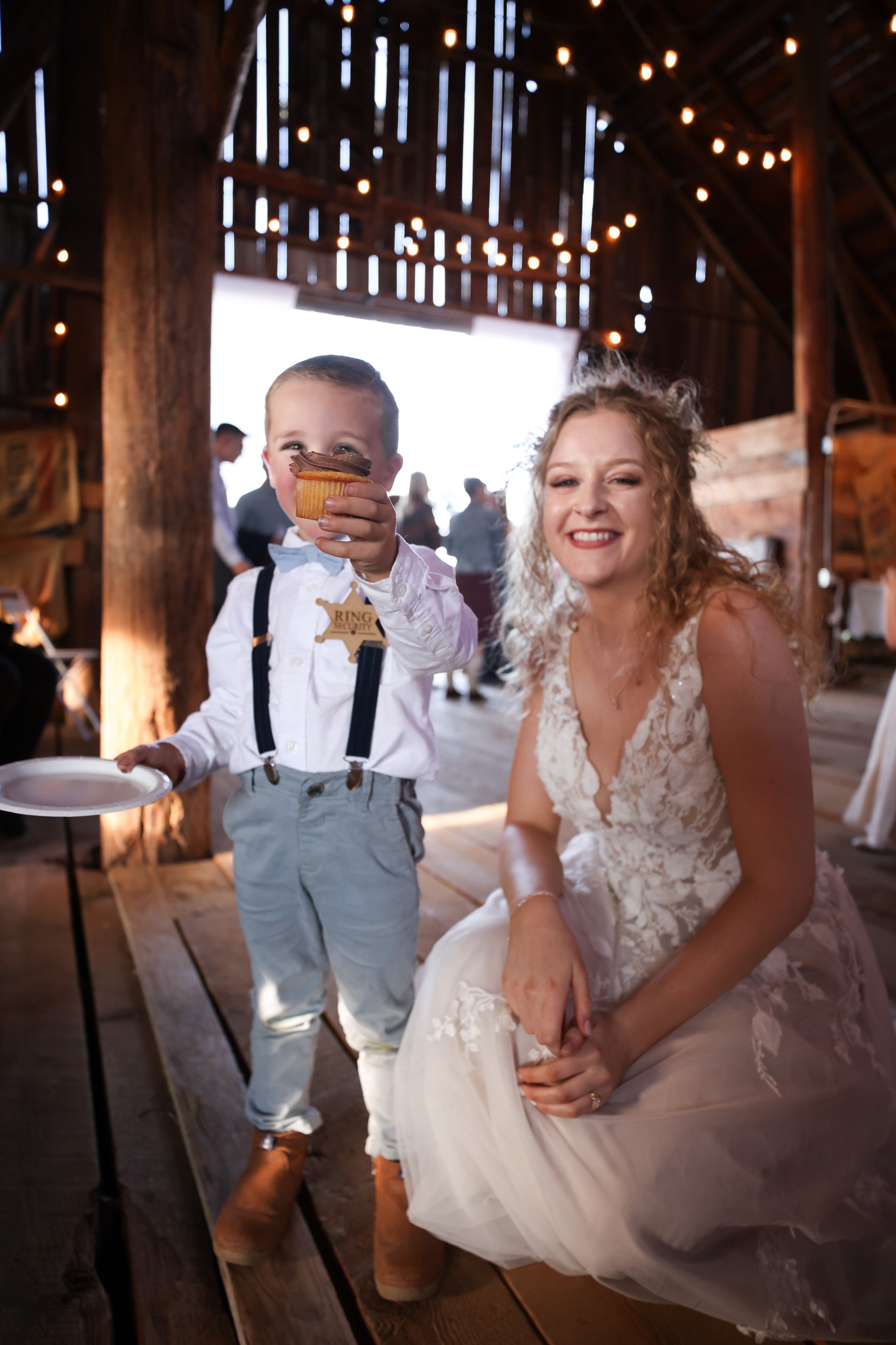 Bride and Boy with Cupcake