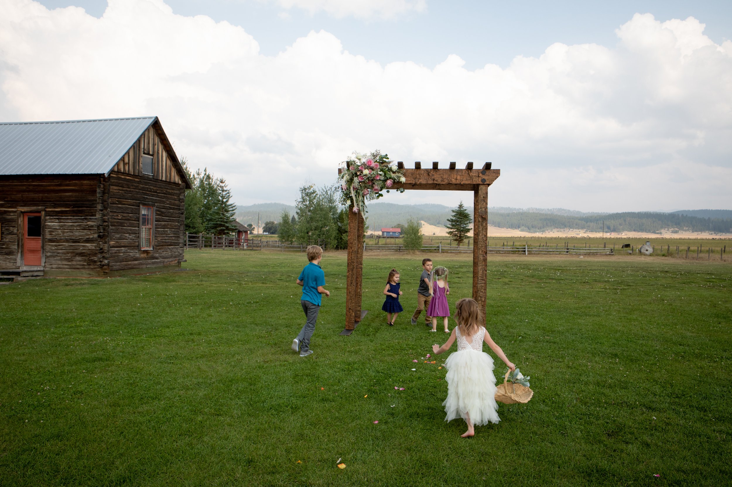 Wedding Arbor at Roseberry and Kids