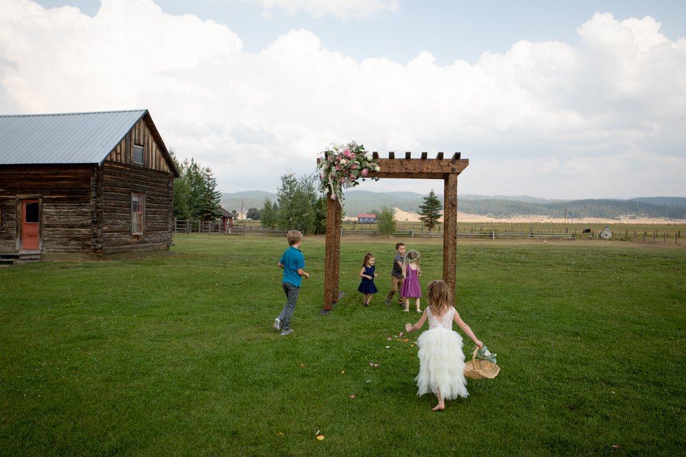 Wedding Arbor at Roseberry and Kids