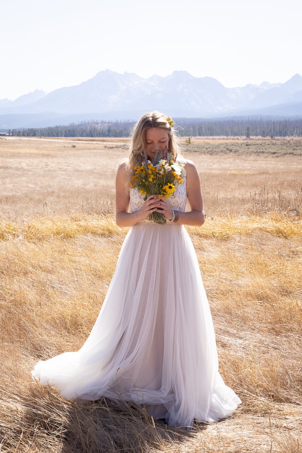 Idaho Bride in Sawtooth Mountains near Stanley