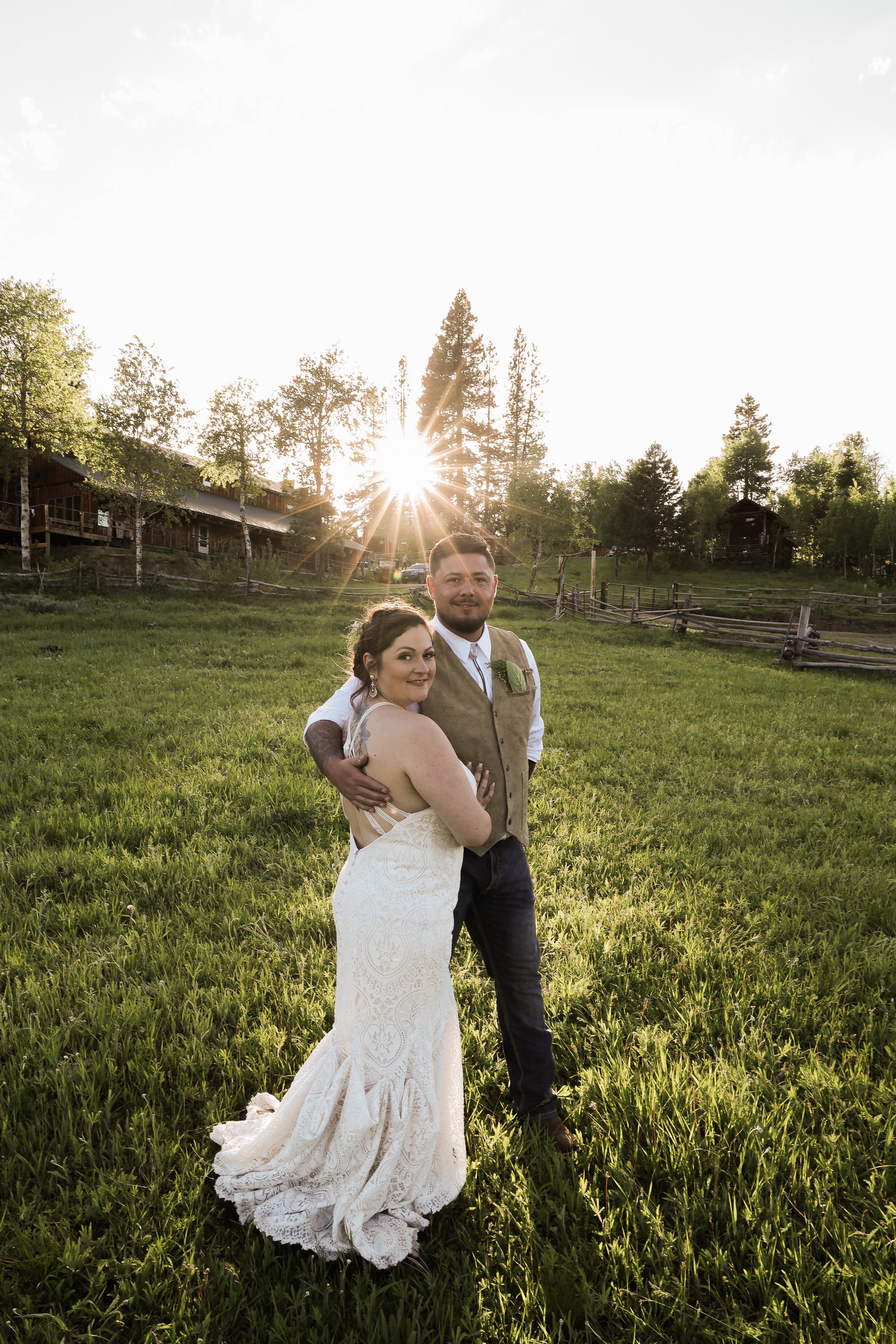 Golden Hour with Bride and Groom