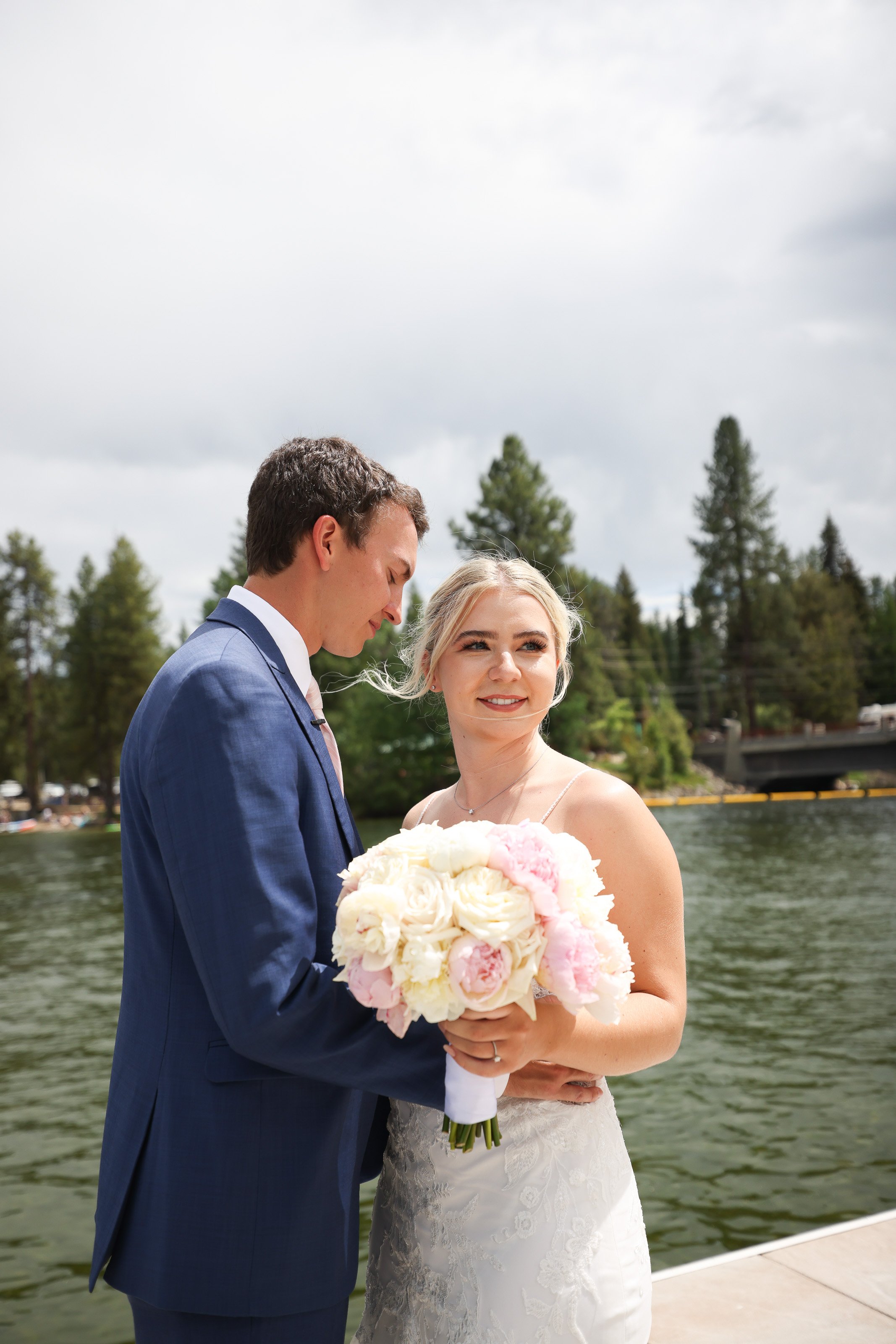Wedding Couple at Lake