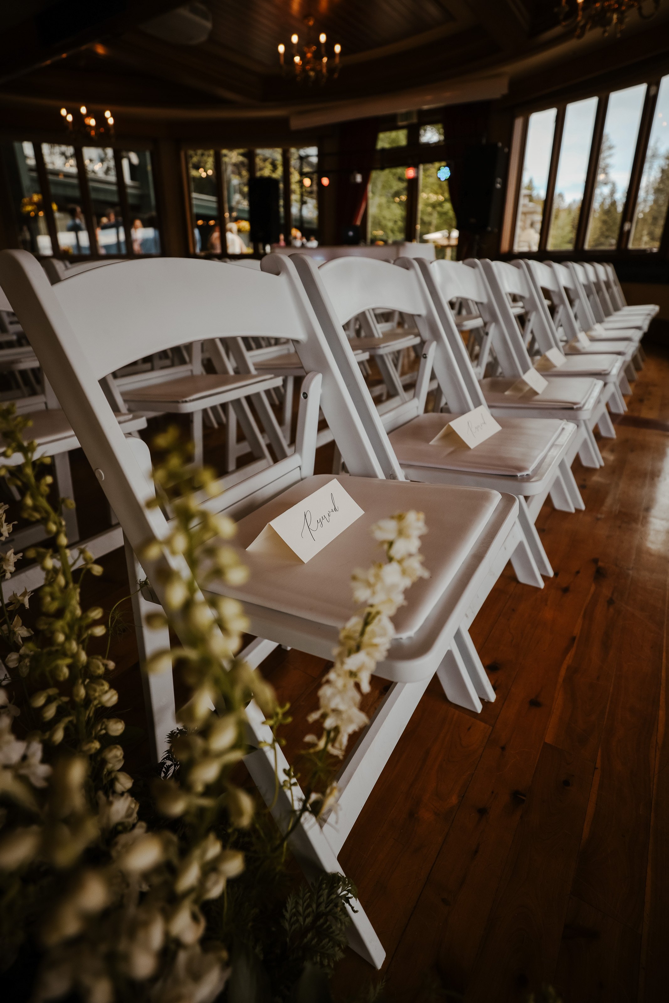 Reserved seating at wedding