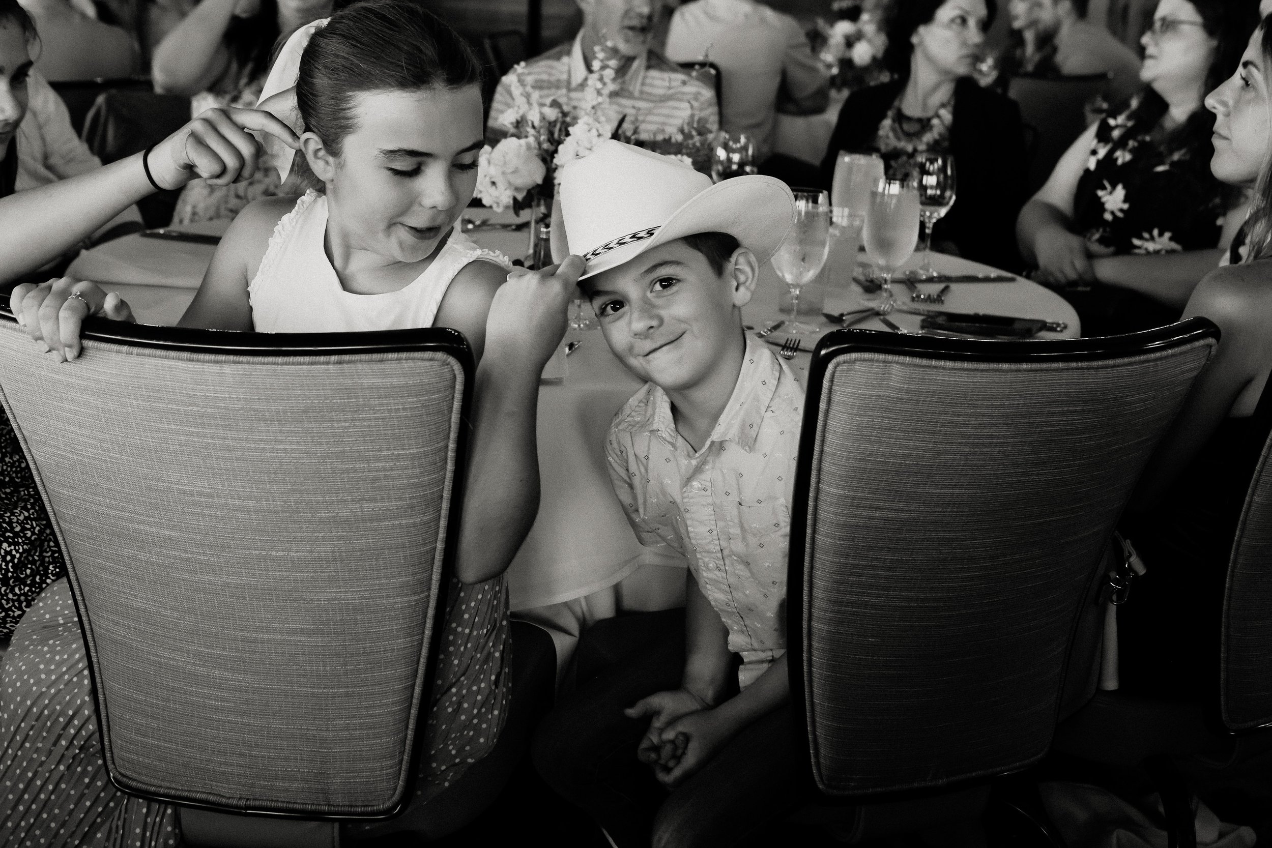 Kids at wedding reception