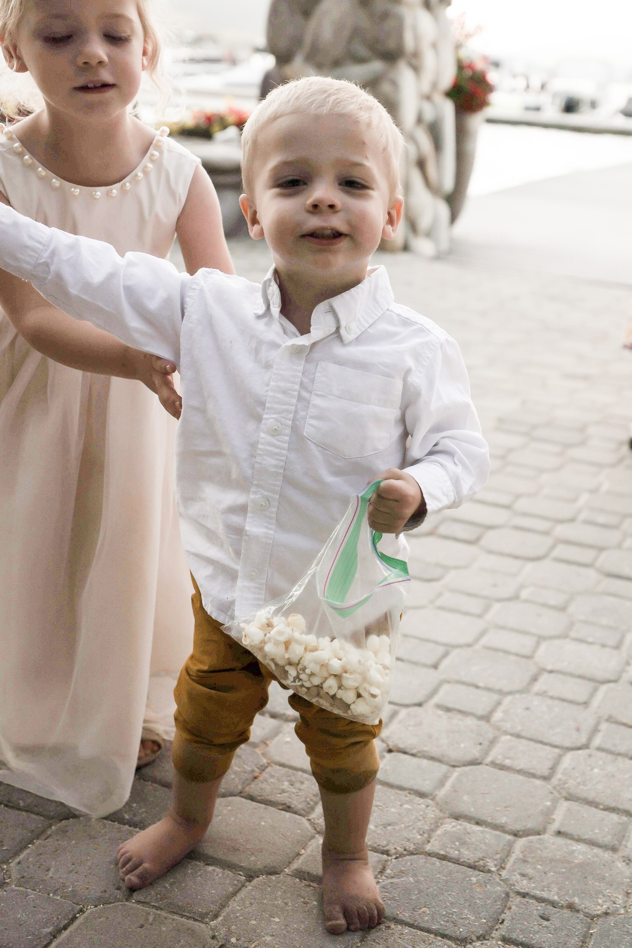 Boy with popcorn